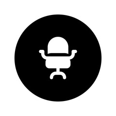 Sticker - office chair circular glyph icon