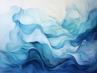 Wall Mural - Abstract Blue and White Waves Background