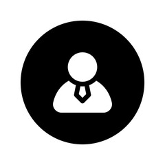 Sticker - businessman circular glyph icon