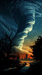 Hand drawn tornado natural phenomenon illustration

