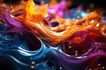 Aufkleber - The image showcases vibrant hues of green, purple, and blue, swirling and intertwining in a mesmerizing display of natural beauty 