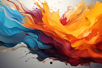 Aufkleber - A series of abstract digital artworks portraying the emotional and psychological impact of a tornado. The images combine bold colors, fragmented shapes, 