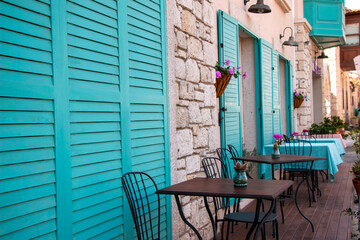 Alacati street view in Alacati Town. Alacati is populer historical tourist destination in Turkey.