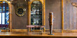 old bar scene traditional or british style bar or pub interior with wooden paneling 