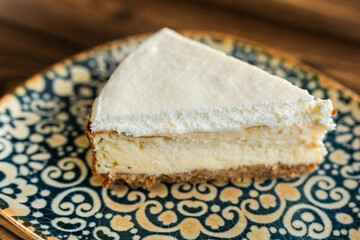 Sugar dessert, cake with cream and chocolate. Holiday baking. Homemade pastry