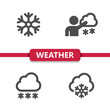 Weather Icons - Forecast, Weatherman, Cloud, Snowflake, Snow, Snowing, Winter Vector Icon