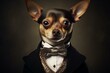 dog wearing a formal outfit. Generative AI