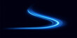 Blue glowing shiny lines. Vector blue light effect, neon speed motion curve.Speed ​​line.Vector.	