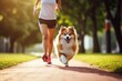 A person jogging with their dog as a fun way to exercise
