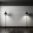 White Brick Wall Texture Background. Room Interior with White Brick Wall