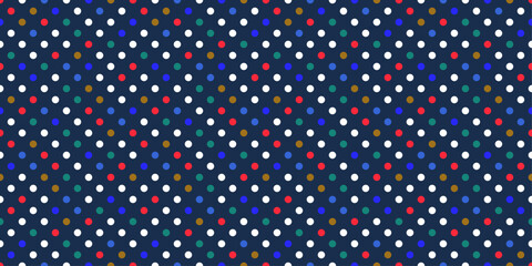 Poster - Polka dots on a blue background. For print, background, wallpaper, seamless surface, pillows, notebooks.