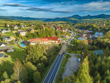 Fototapeta Fototapeta z niebem - Redyk jesienny 2023 w Grywałdzie. Krajobraz z góry.