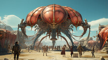 Unusual Animal Balloon Festival Steampunk Desert With Generative Ai