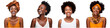 Portrait of a happy black african woman on a white background