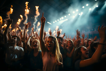 crowd of people dancing at concert