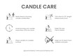 © Ianika - Candle care card template. Line icons. Vector illustration. Infographic.