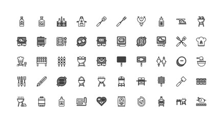 barbecue icon set