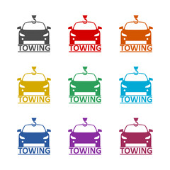 Poster - Towing icon isolated on white background. Set icons colorful icon 