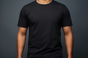 Wall Mural - black blank basic shirt male