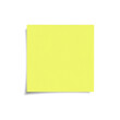 Yellow sticky note with shadow front view