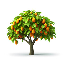 Wall Mural - Mango tree illustration isolated on white