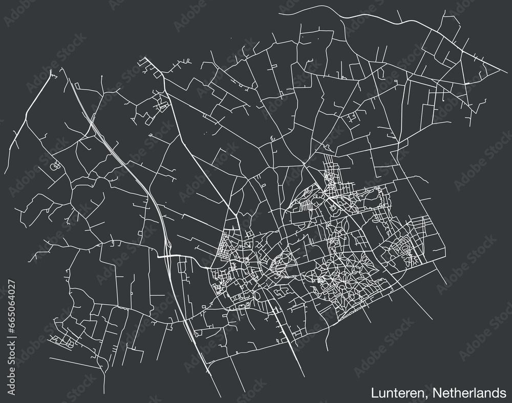 Detailed hand-drawn navigational urban street roads map of the Dutch ...