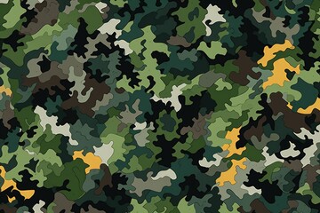 A vibrant camouflage pattern in shades of green and yellow