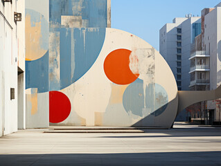 Poster - Modern buildings empty parking lots