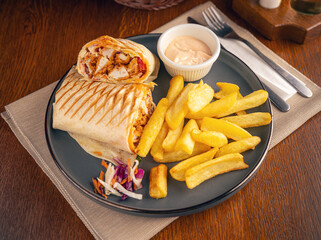 Poster - Tortilla wrap with fried chicken