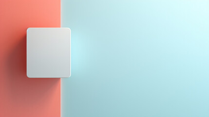 Power button illustration on blue pink background with copy space. Start, off and on concept. 