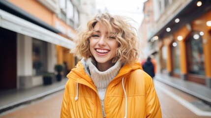 Sticker - Happy young girl