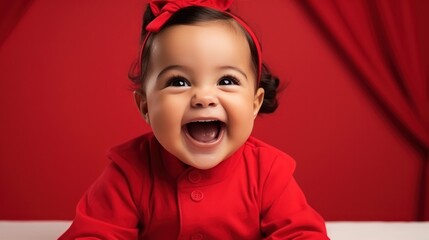 Wall Mural - Cute baby laughing