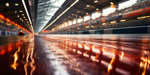 Sticker - Motion blurred car light tracks in the tunnel