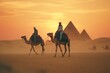 Camels and Pyramids at Sunset: A Glimpse of Ancient Egypt