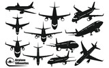 Fototapeta  - Airplane or Aircraft Silhouettes Vector art