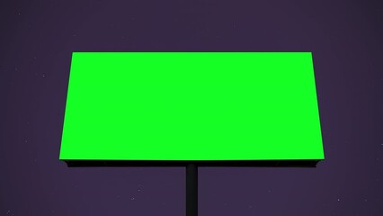 Wall Mural - timelapse: blank green billboard or large display against the dark sky with moving stars at night - 