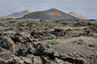 Volcanic landscape on Lanzarote from Volcan Cuervo, Parque Nacional de los Volcanes, Lanzarote, Canary Islands, Spain
