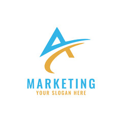 marketing innovation and finance marketing logo design vector