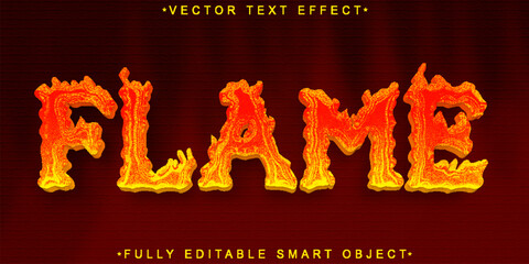 Wall Mural - Flame Fire Vector Fully Editable Smart Object Text Effect