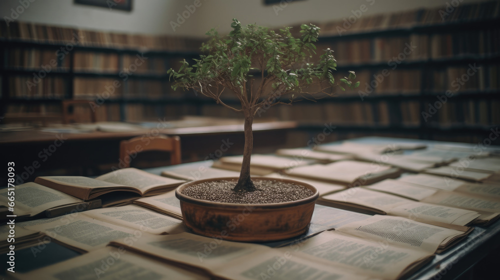 World philosophy day education concept with tree of knowledge planting ...