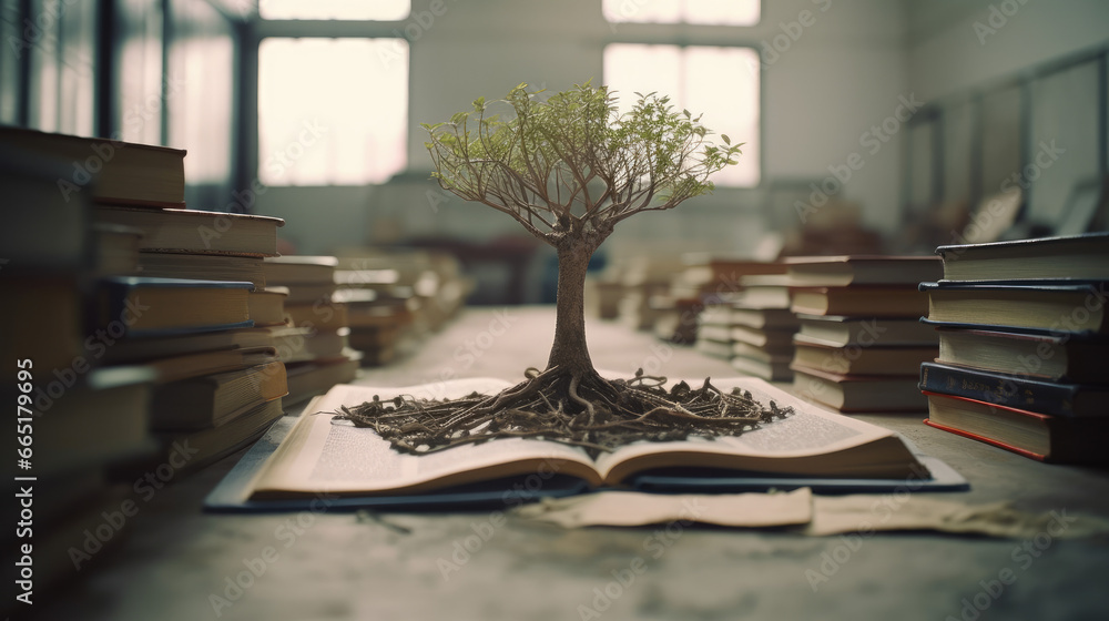 World philosophy day education concept with tree of knowledge planting ...