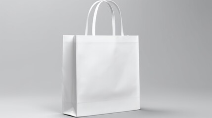 Wall Mural - Shopping paper bag with shadow isolated on white background. AI generated image