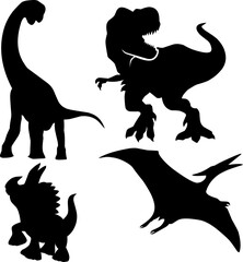 Sticker - Dinosaur silhouette vector art illustration