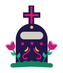 Sticker - dia de los muertos tombstone