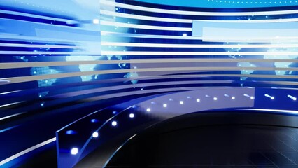 Wall Mural - Background for TV news broadcast. Virtual studio background