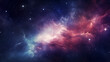 space galaxy background with nebula clouds and distant stars, purple and blue tones