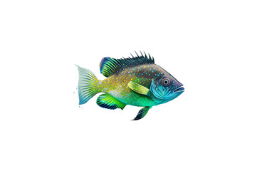 Close-up of a fish. Isolated on transparent background