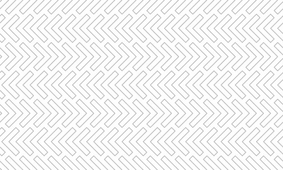 Wall Mural - grey outline arrow chevron, right angle or zigzag seamless pattern. vector repeating texture.
