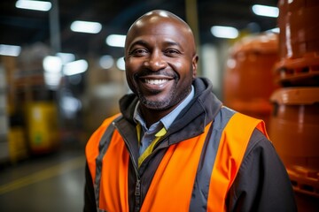 Wall Mural - Male employee of a wholesale warehouse. Concept of top in demand profession. Portrait with selective focus