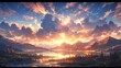 ［AI生成画像］日没の大空、森林11